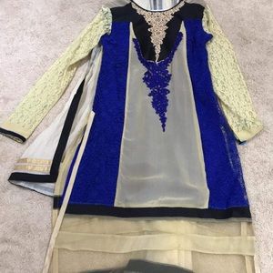 New Indian Silk Designer Anarkali Dress w/ Dupatta